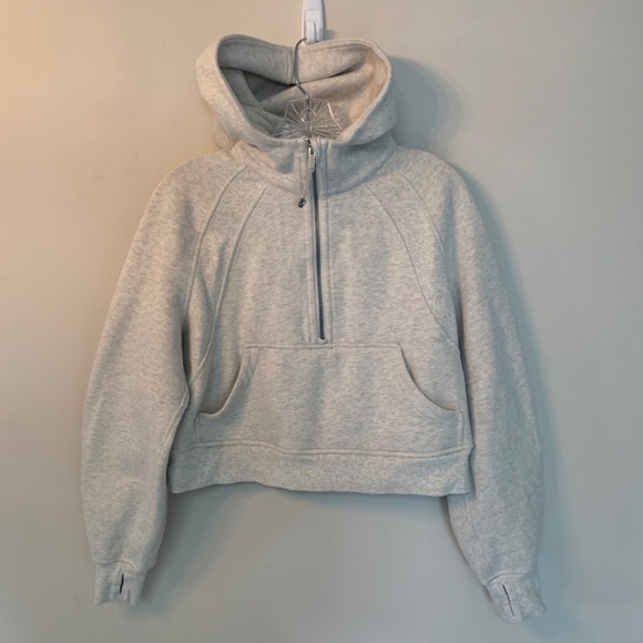 Lululemon Scuba Oversized 1/2 Zip Hoodie Heathered Core Ultra Light Grey - Picture 12 of 14